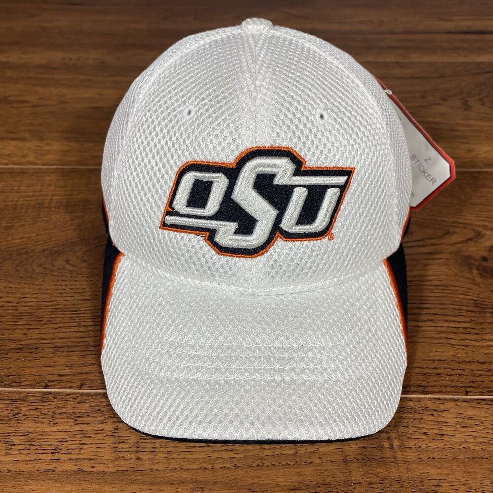 OSU Oklahoma State Cowboys Zephyr Z-Fit Hat Cap Full Mesh White Size S NWT New